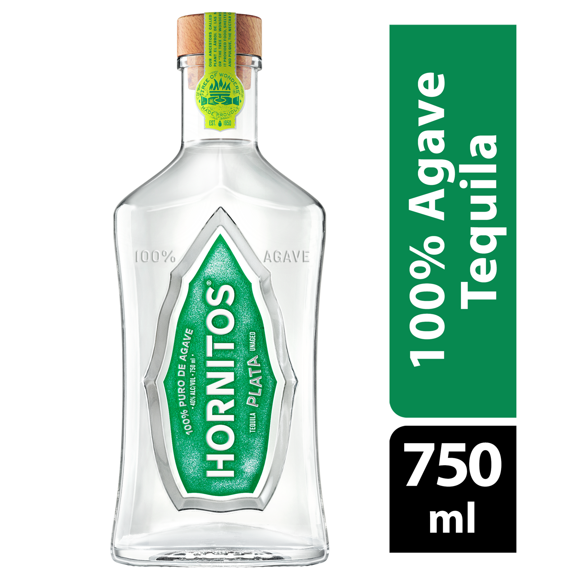 slide 1 of 2, Hornitos Plata Tequila 750 ml, 750 ml