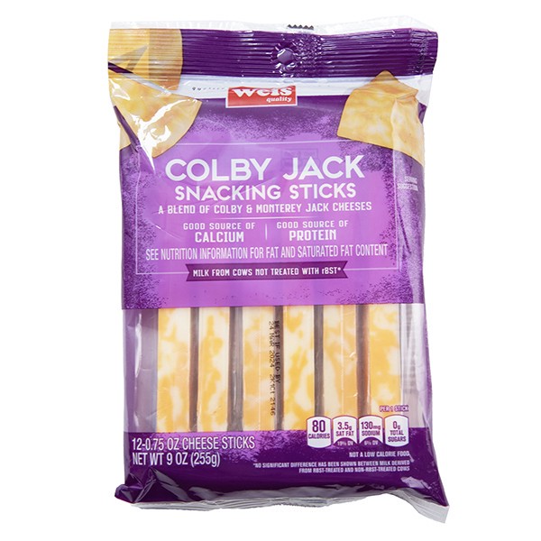 slide 1 of 1, Weis Quality Colby Jack Snacking Sticks, 9 oz