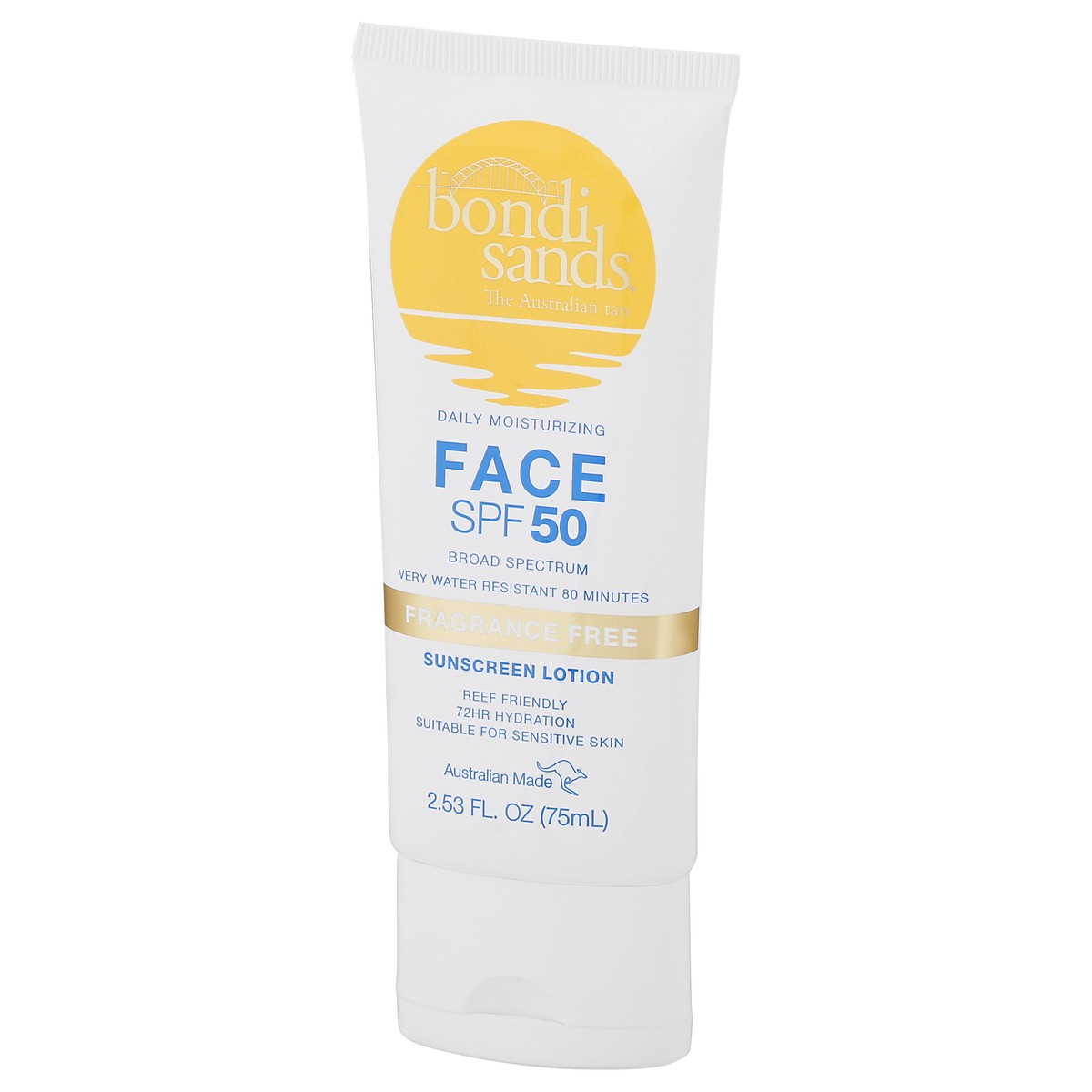 slide 6 of 11, Bondi Sands Fragrance Free Broad Spectrum SPF 50 Face Sunscreen Lotion 2.53 fl oz Tube, 2.53 fl oz