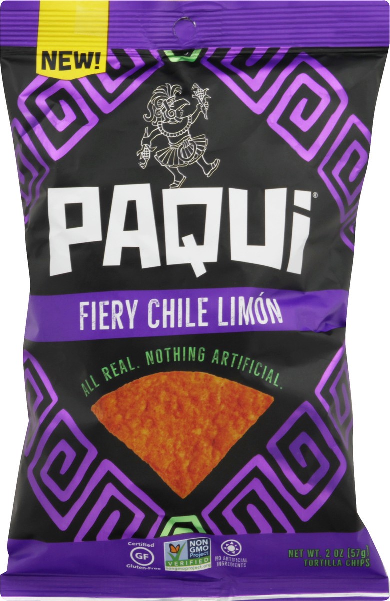 slide 5 of 8, Paqui Spicy Fiery Chile Limon Tortilla Chips 2 oz, 2 oz