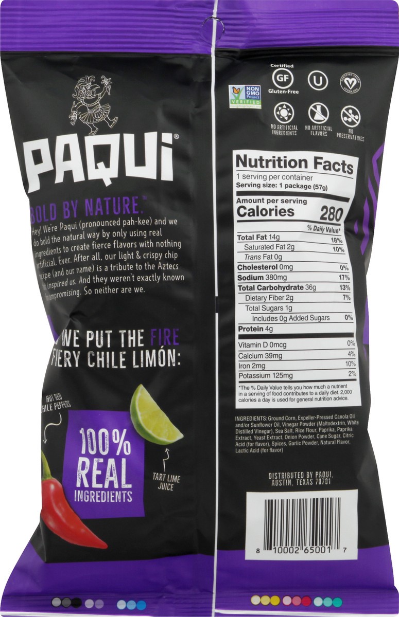 slide 6 of 8, Paqui Spicy Fiery Chile Limon Tortilla Chips 2 oz, 2 oz