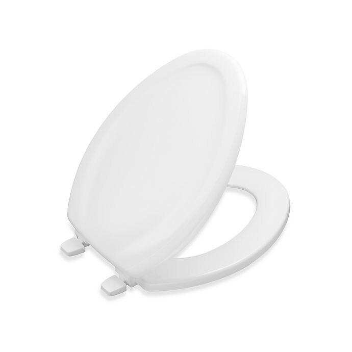 slide 1 of 1, Kohler Stonewood Elongated Toilet Seat - White, 1 ct