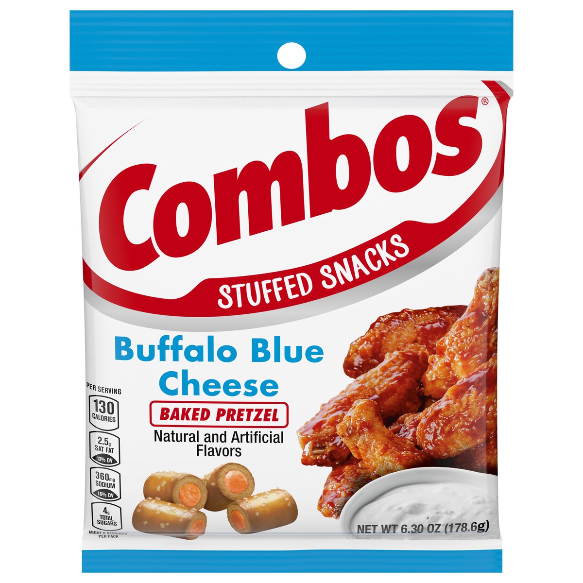 slide 1 of 14, COMBOS Buffalo Blue Cheese Pretzel Baked Snacks - 6.3 oz, 6.3 oz