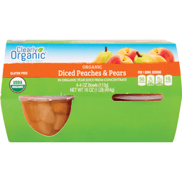 slide 1 of 1, Clearly Organic Diced Peaches and Pears, 4 ct