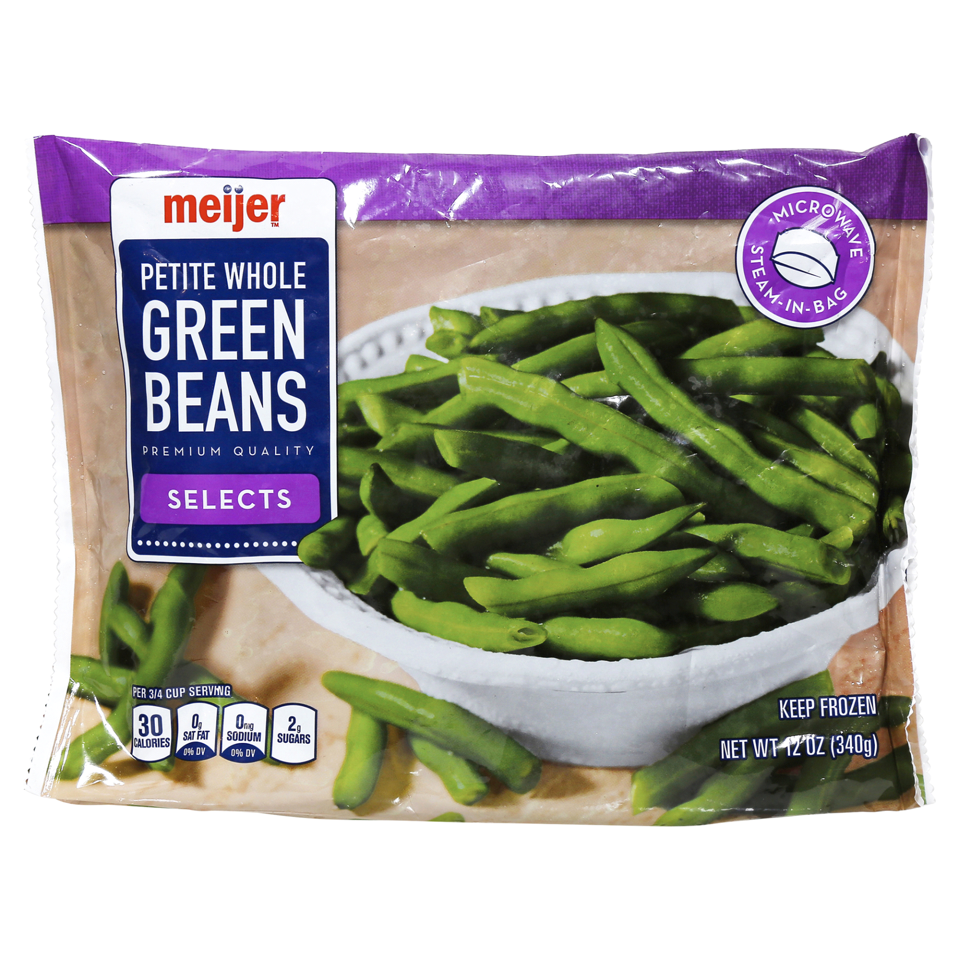 slide 1 of 2, Meijer Frozen Petite Whole Green Beans, 12 oz
