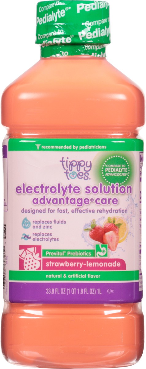 slide 5 of 14, Tippy Toes Electrolyte Solution Advantage Care Strawberry Lemonade, 33.8 fl oz