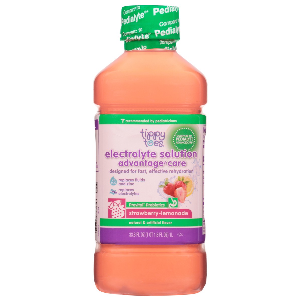 slide 9 of 14, Tippy Toes Electrolyte Solution Advantage Care Strawberry Lemonade, 33.8 fl oz