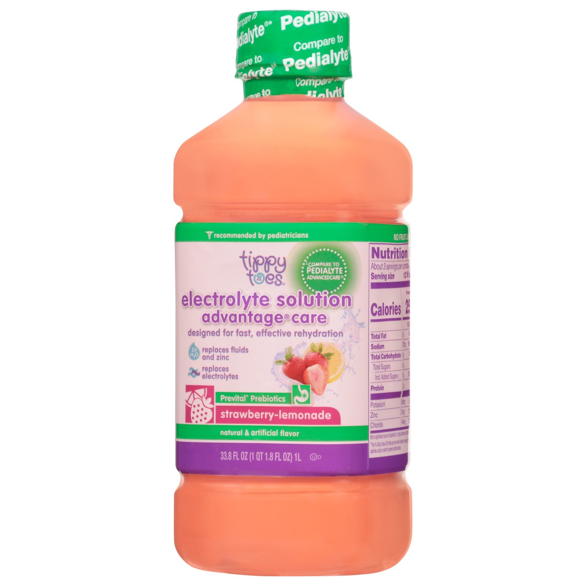 slide 6 of 14, Tippy Toes Electrolyte Solution Advantage Care Strawberry Lemonade, 33.8 fl oz