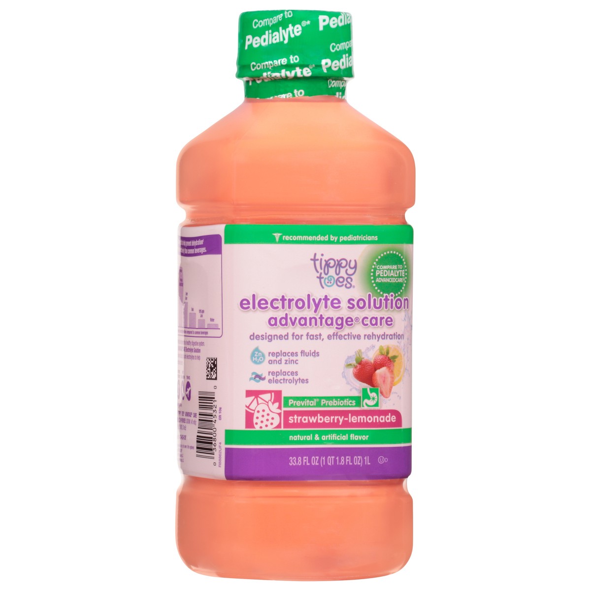 slide 11 of 14, Tippy Toes Electrolyte Solution Advantage Care Strawberry Lemonade, 33.8 fl oz