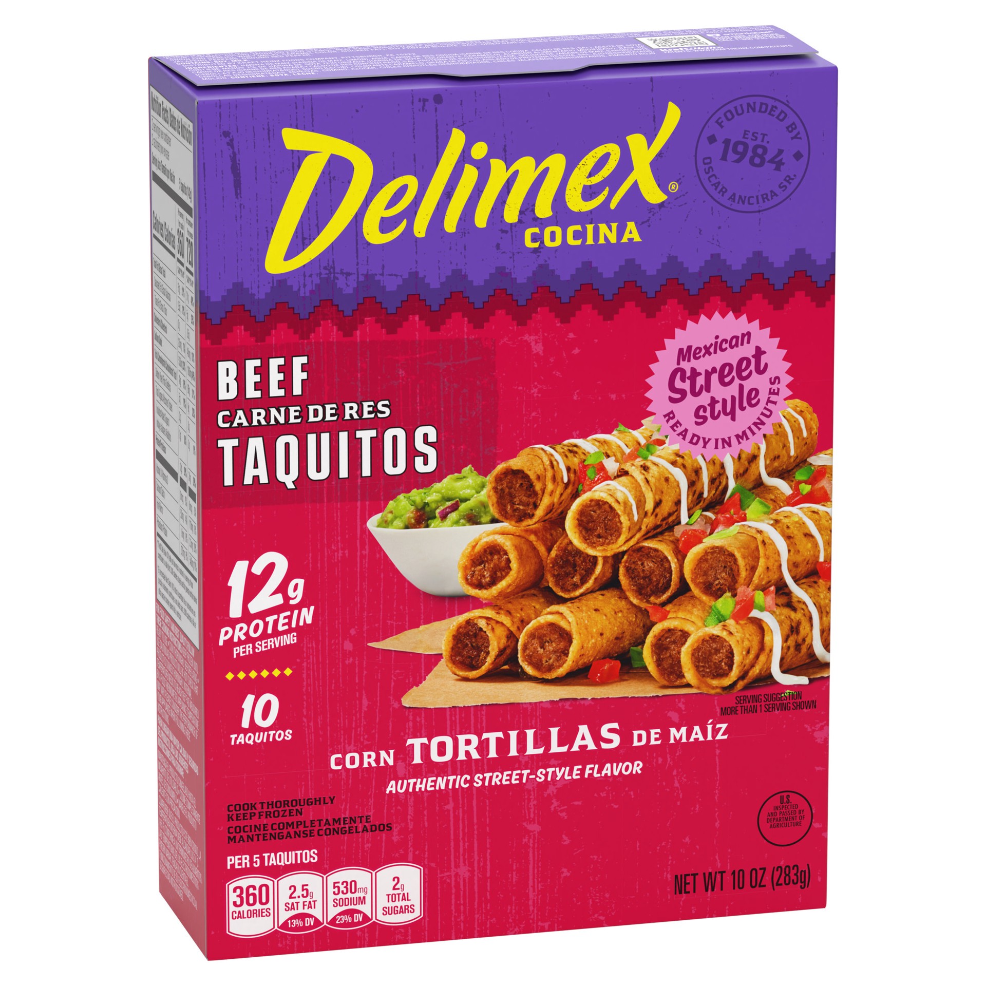 slide 5 of 5, Delimex Beef Corn Taquitos, 10 ct