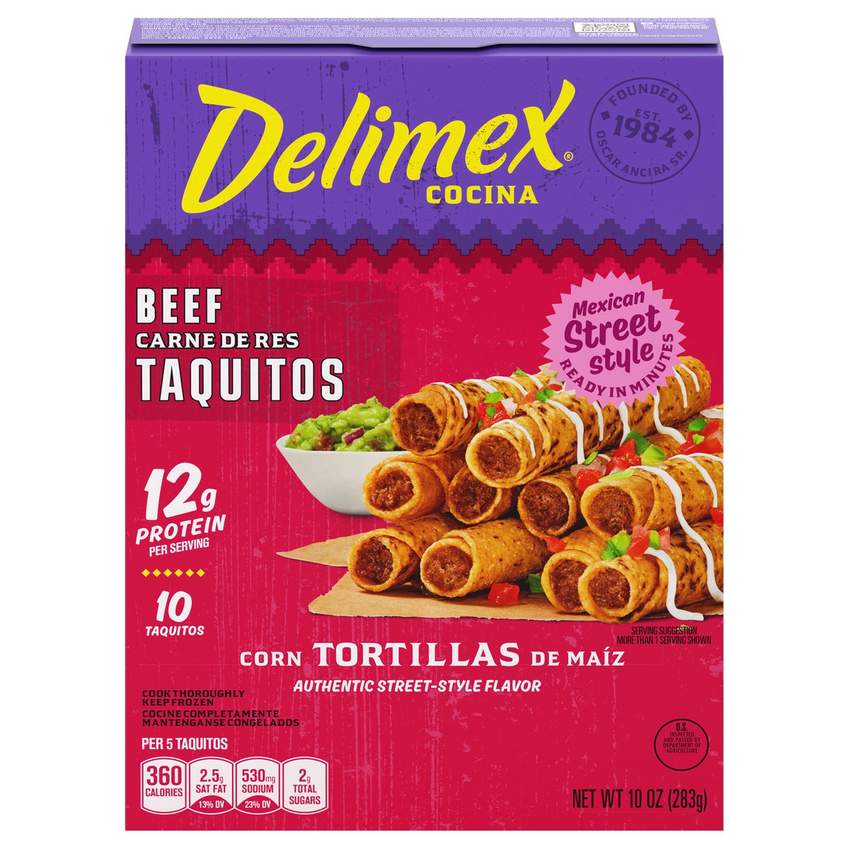 slide 1 of 5, Delimex Beef Corn Taquitos, 10 ct