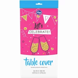 Kroger Shocking Pink Plastic Table Cover