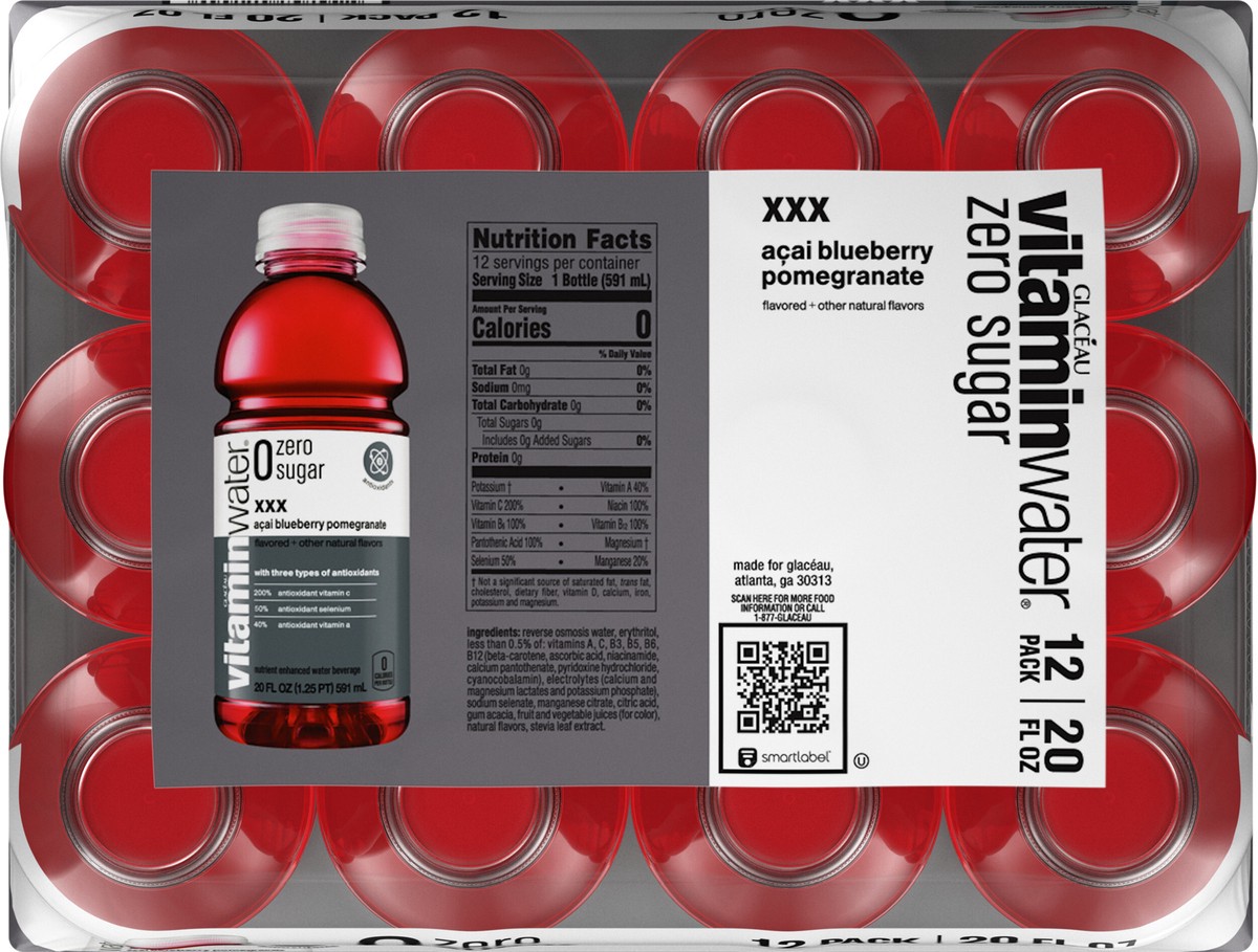 slide 6 of 7, vitaminwater Zero Sugar xxx Bottles- 12 ct, 12 ct