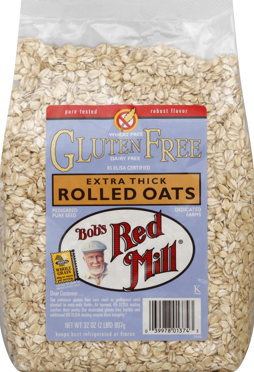 slide 5 of 5, Bob's Red Mill Gluten Free Extra Thick Rolled Oats, 32 oz