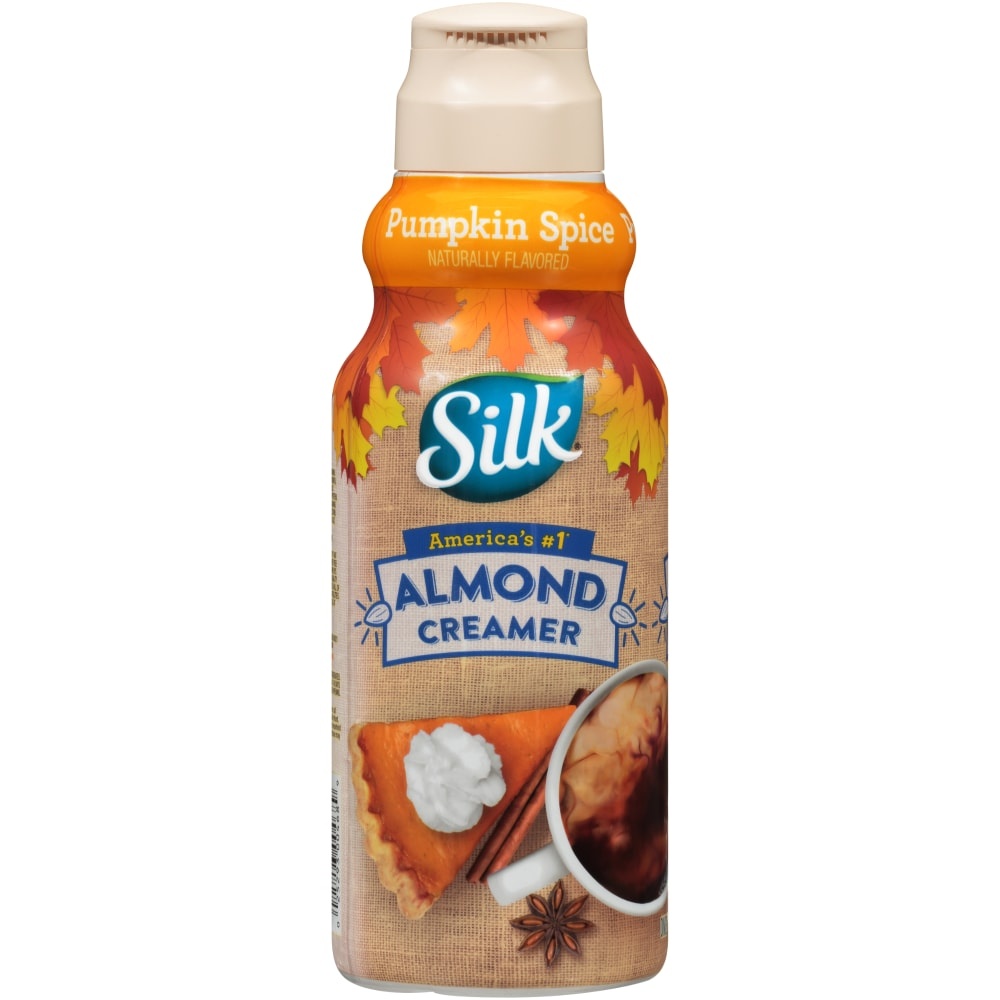 slide 1 of 6, Silk Pumpkin Spice Dairy-Free Almond Milk Coffee Creamer - 1qt, 1 qt