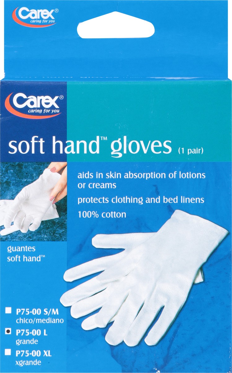 slide 6 of 9, Carex Hand Soft Gloves Large, 2 ct