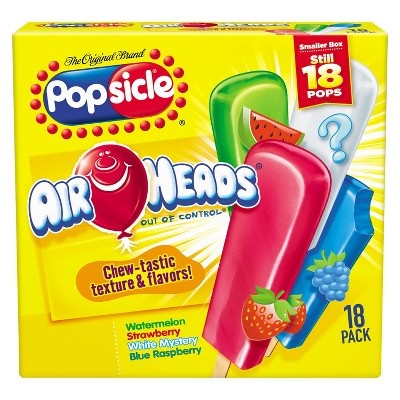 slide 1 of 1, Popsicle Air Heads Ice Pops, 18 ct
