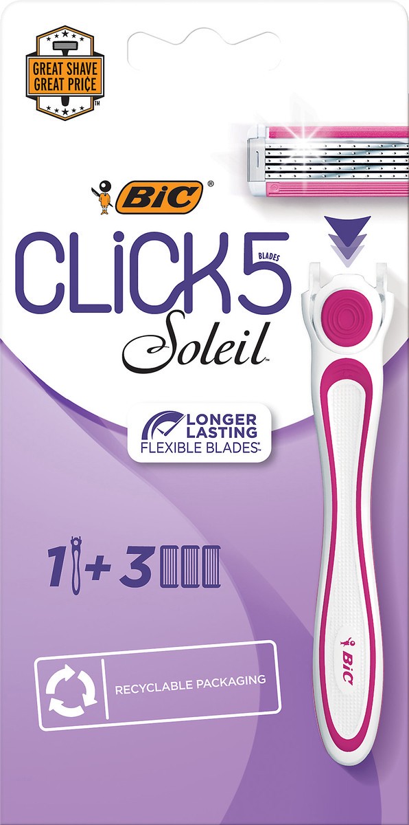 slide 2 of 3, BIC Soleil Click 5 Razor 1 ea, 3 ct