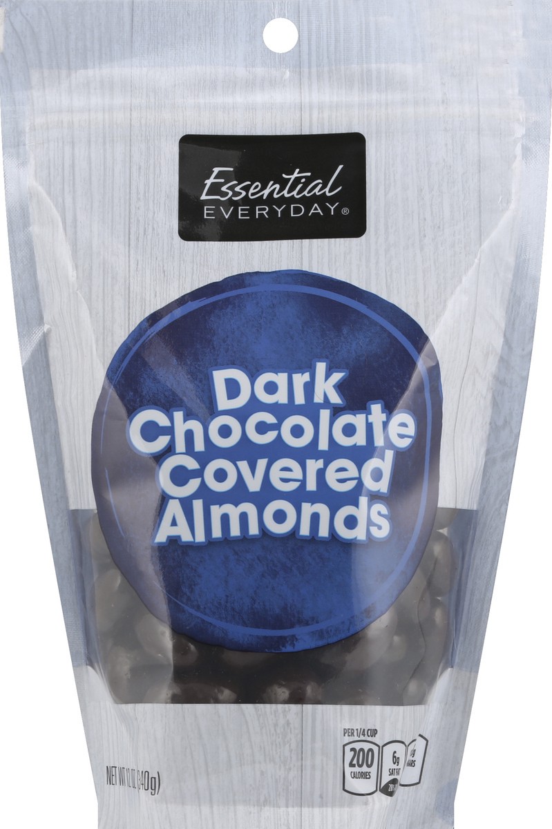 slide 5 of 6, Essential Everyday Almonds, Dark Chocolate Covered, 12 oz