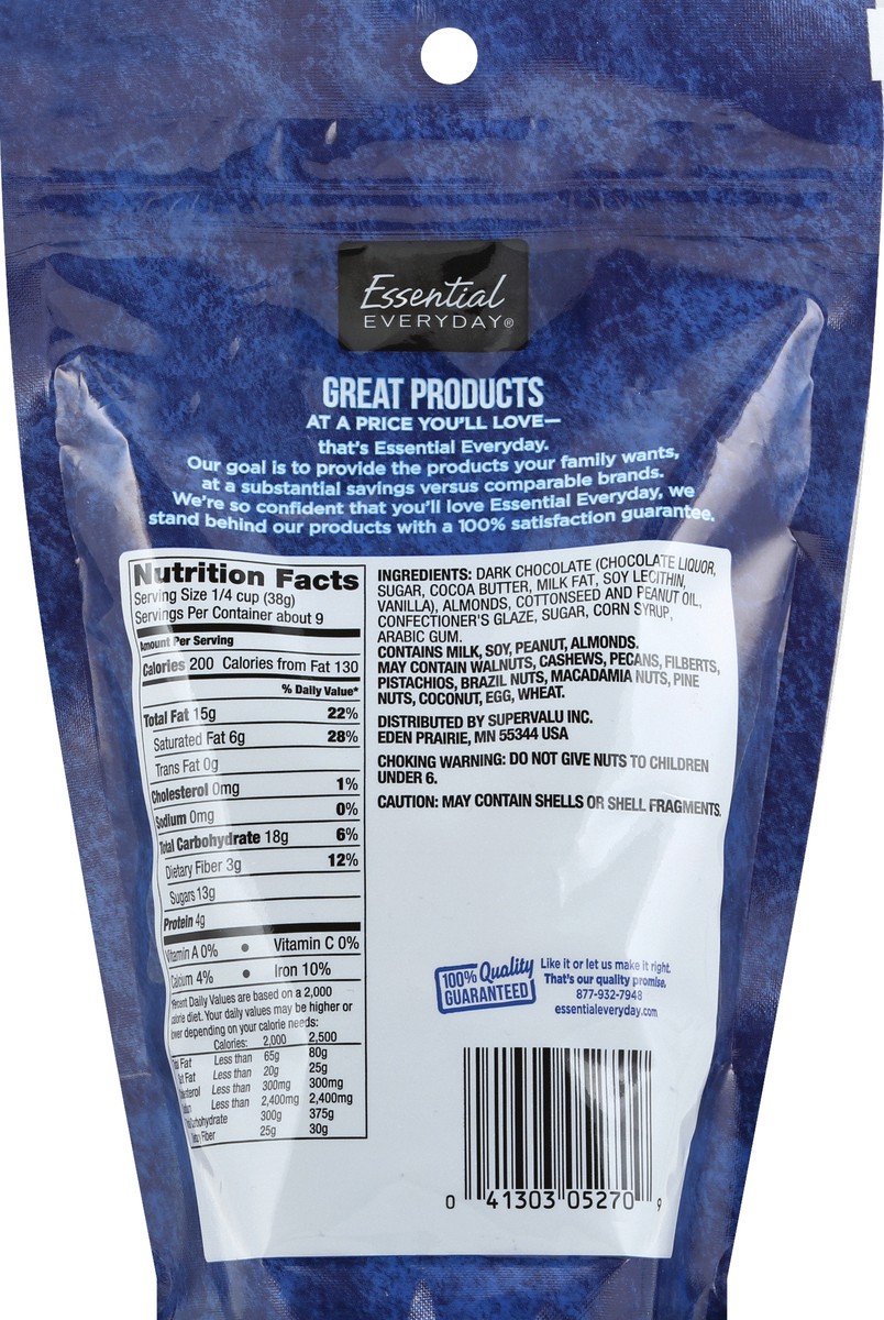 slide 6 of 6, Essential Everyday Almonds, Dark Chocolate Covered, 12 oz