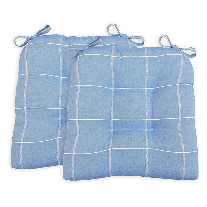 slide 6 of 6, Arlee Home Fashions Essentials Highland Chair Pad - Blue, 1 ct