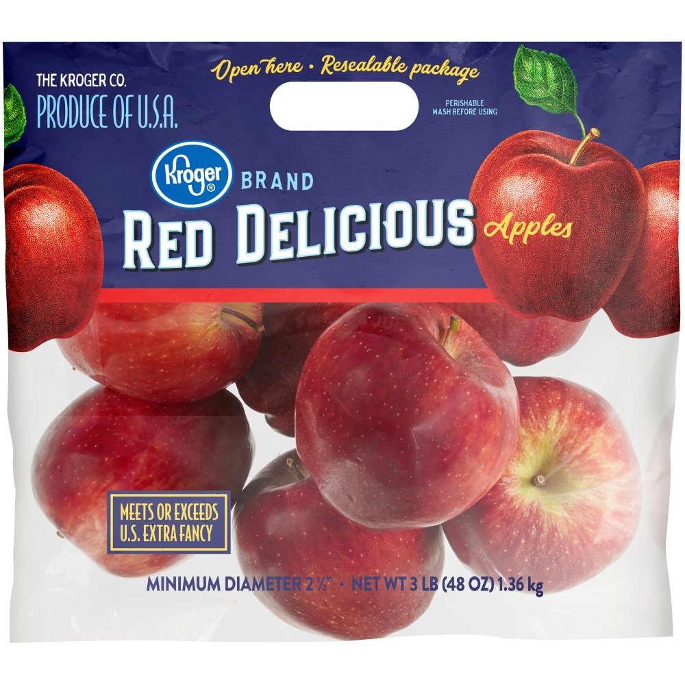 slide 1 of 1, Kroger Red Delicious Apples Bag, 1 ct