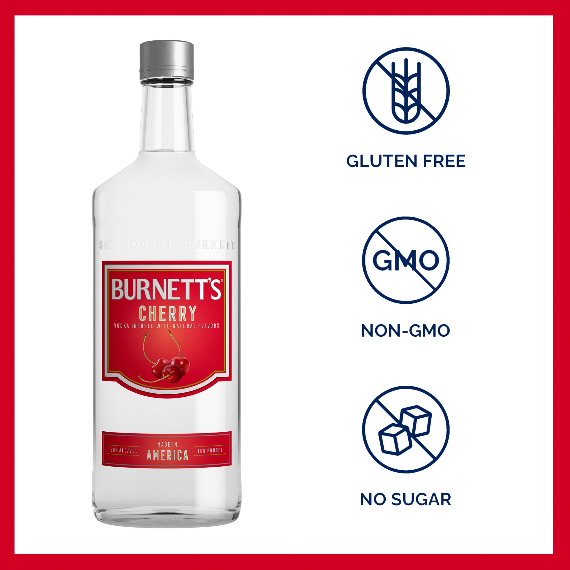 slide 2 of 3, Burnett's Cherry Vodka, 750 ml