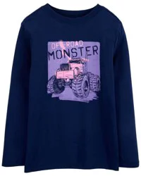 Oshkosh Kid Monster Truck Long-Sleeve Graphic Tee - Navy Navy L