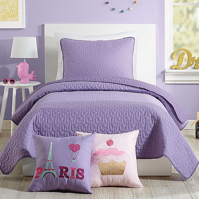 slide 1 of 4, Urban Playground Coty Twin Quilt Set - Purple, 2 ct