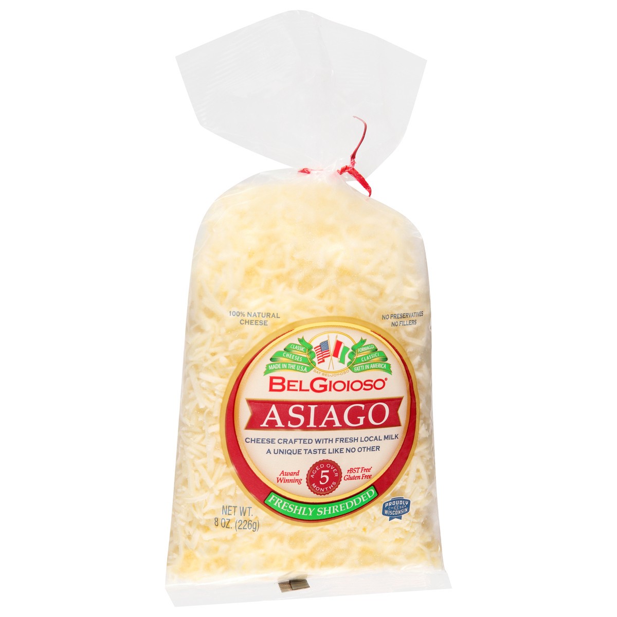 slide 14 of 14, BelGioioso Cheese Shredded Asiago, 8 oz