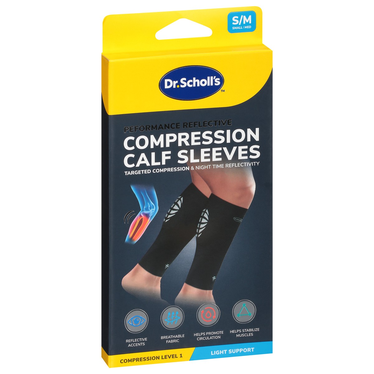 slide 3 of 11, Dr. Scholl's Compression Light Support Calf Sleeve S/M 1 ea, 1 ct