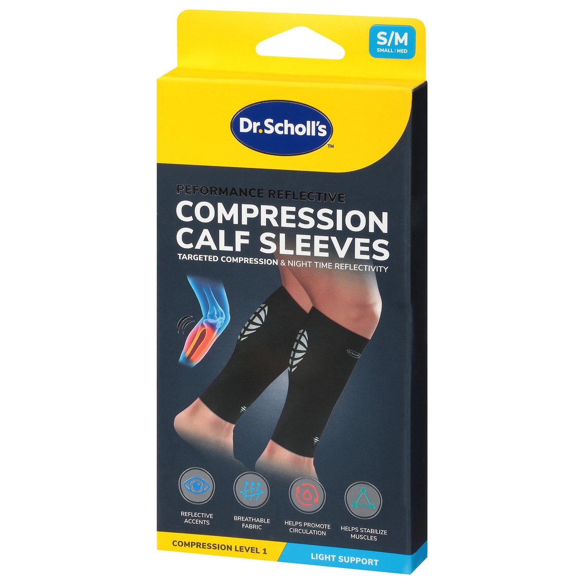 slide 9 of 11, Dr. Scholl's Compression Light Support Calf Sleeve S/M 1 ea, 1 ct