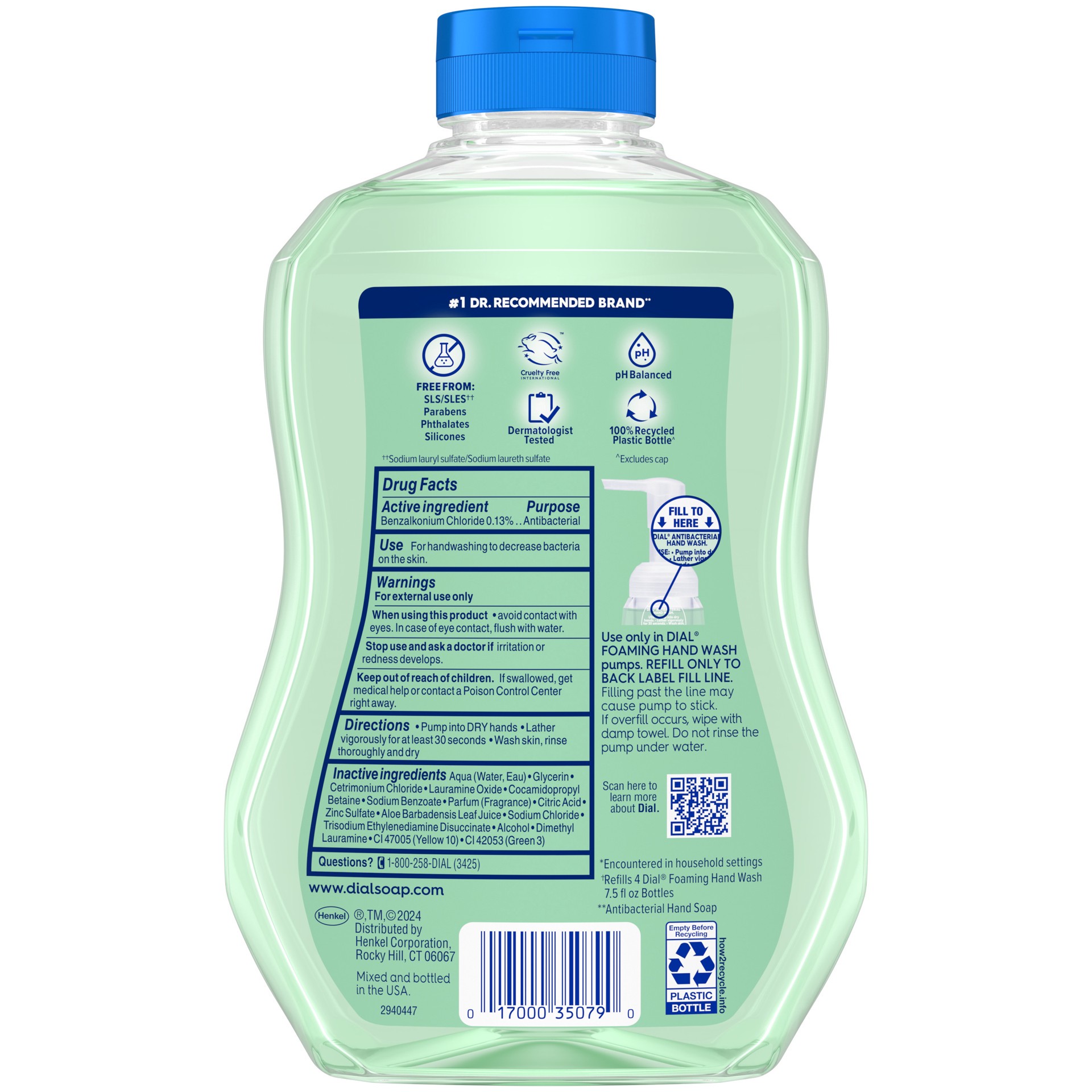 slide 2 of 3, Dial Antibacterial Defense Fresh Pear Scent Hand Wash + Aloe 30 fl oz, 30 fl oz