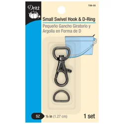 Dritz Small Swivel Hook & D-Ring Gunmetal