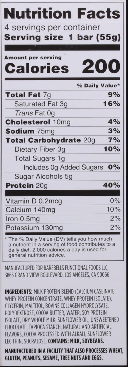 slide 9 of 14, Barebells Functional Foods Cookies & Cream Protein Bar 4 - 1.94 oz Bars, 4 ct