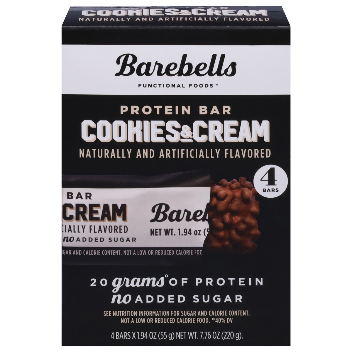 slide 11 of 14, Barebells Functional Foods Cookies & Cream Protein Bar 4 - 1.94 oz Bars, 4 ct