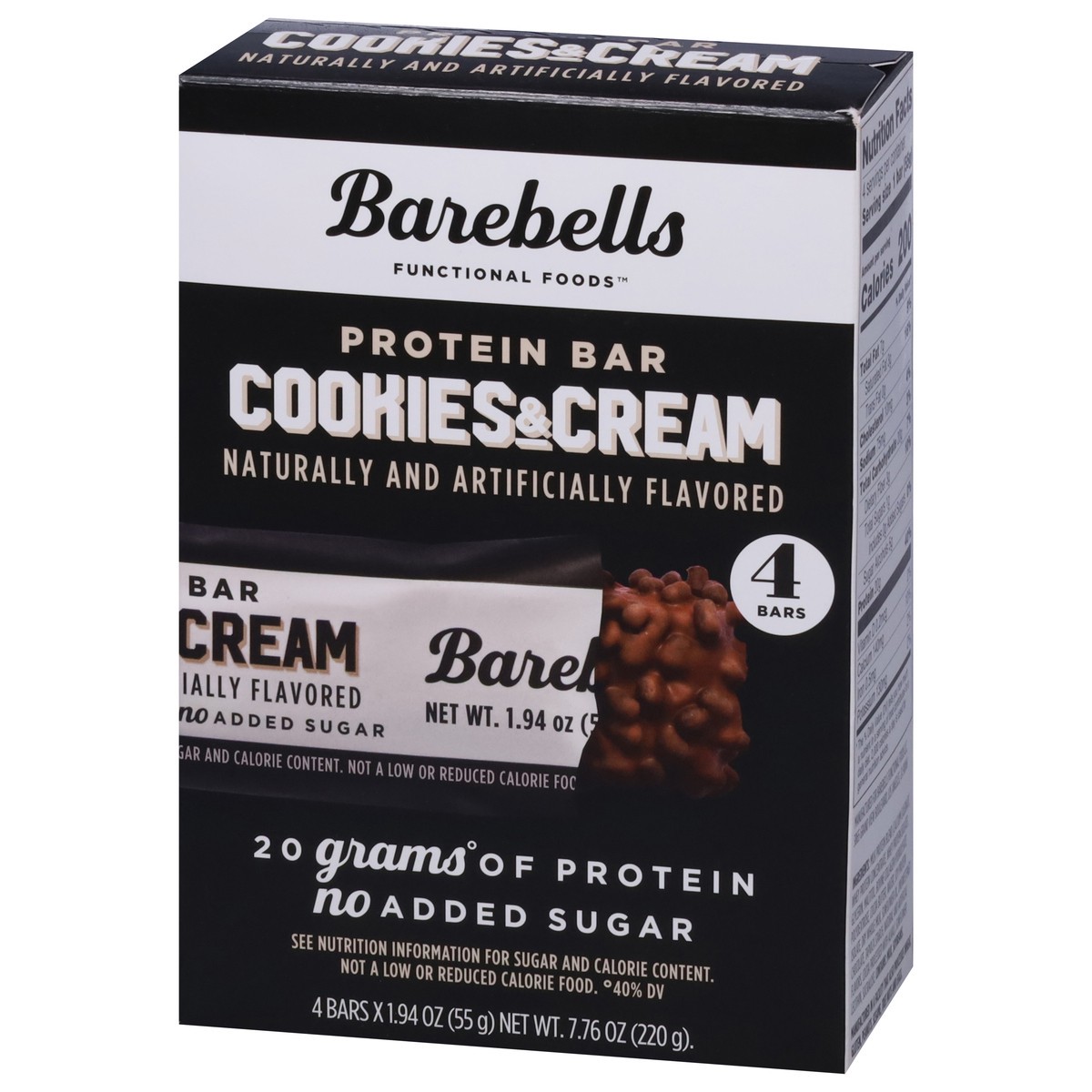slide 7 of 14, Barebells Functional Foods Cookies & Cream Protein Bar 4 - 1.94 oz Bars, 4 ct
