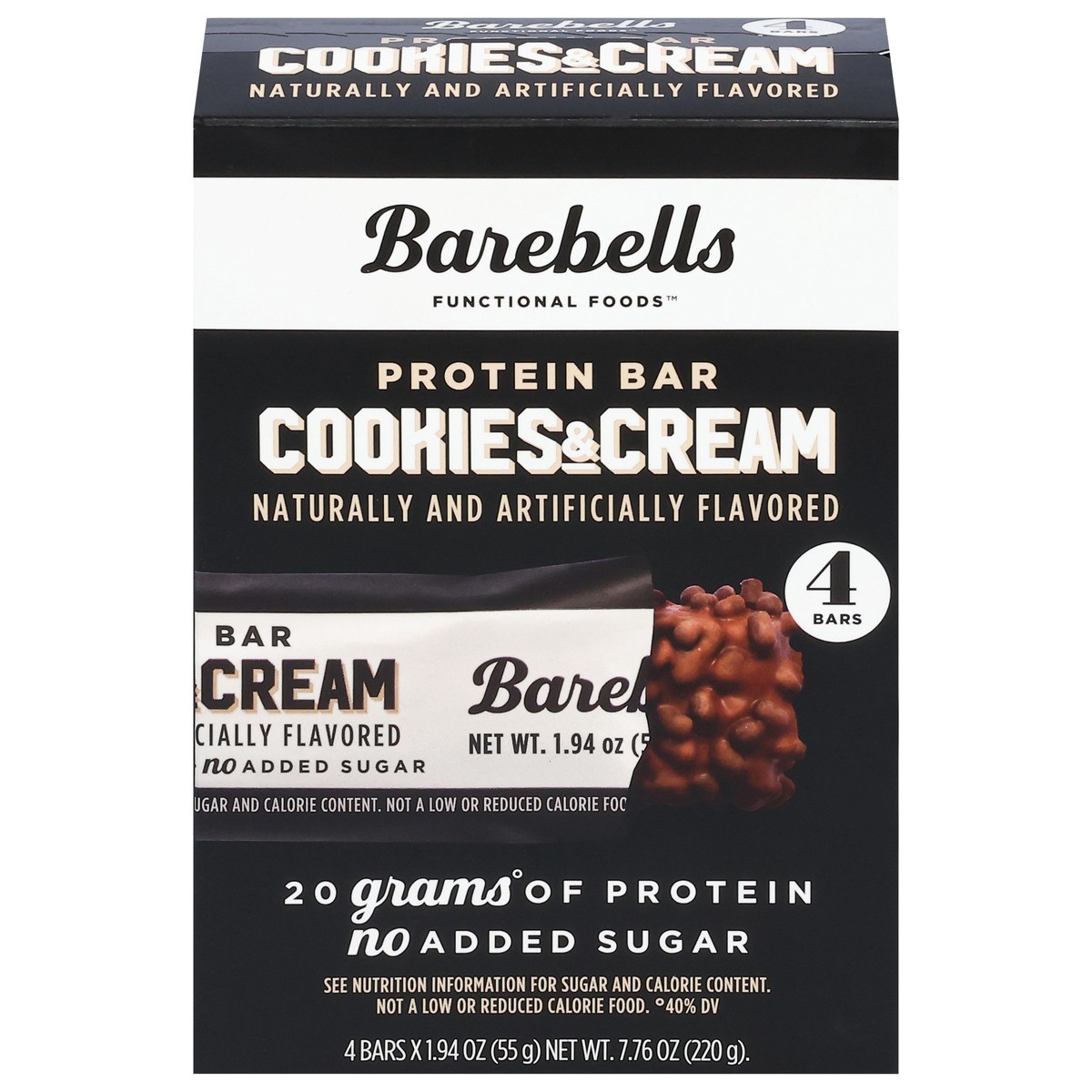 slide 1 of 14, Barebells Functional Foods Cookies & Cream Protein Bar 4 - 1.94 oz Bars, 4 ct