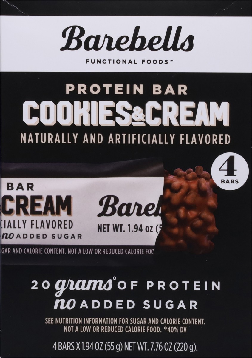 slide 10 of 14, Barebells Functional Foods Cookies & Cream Protein Bar 4 - 1.94 oz Bars, 4 ct