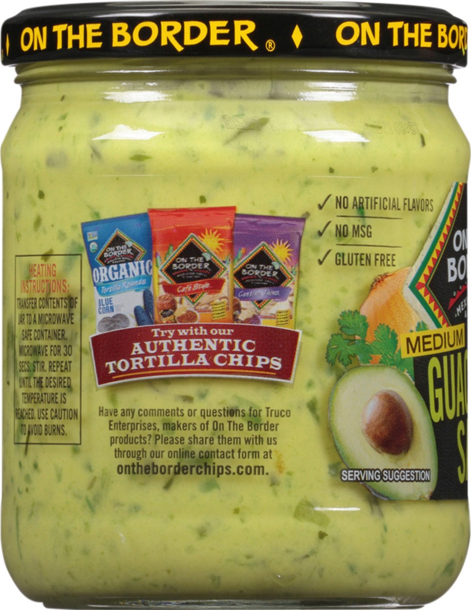 slide 5 of 7, On The Border Medium Guacamole Salsa Jar, 15 oz