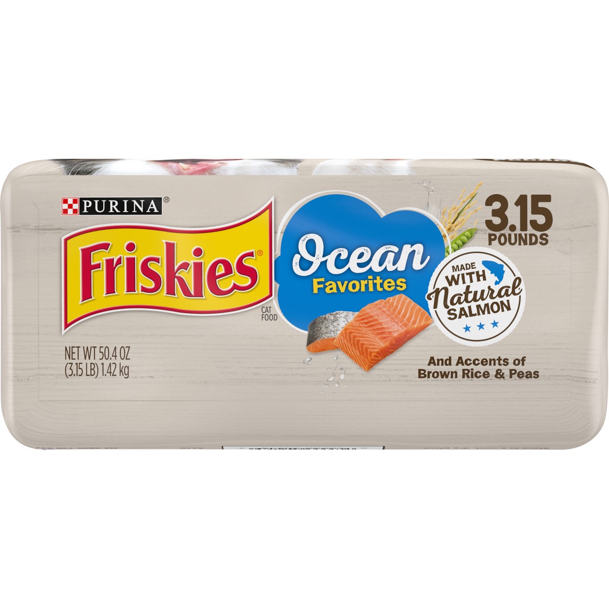 slide 6 of 9, Friskies Purina Friskies Dry Cat Food, Ocean Favorites With Natural Salmon, 3.15 lb