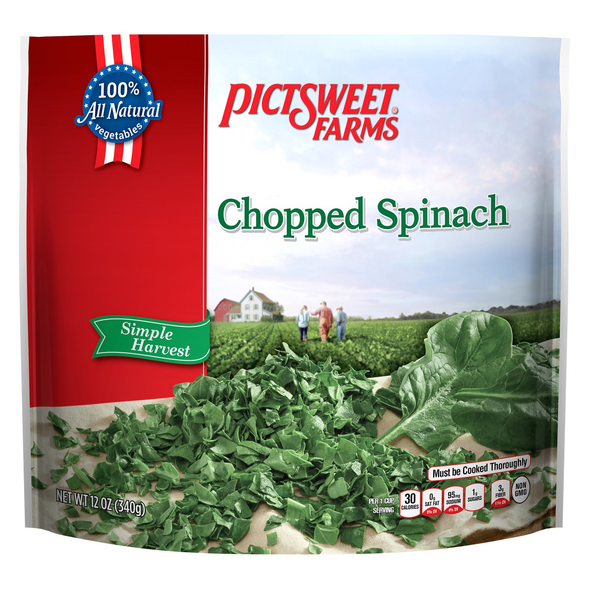 slide 3 of 3, Pictsweet Chopped Spinach, 12 oz