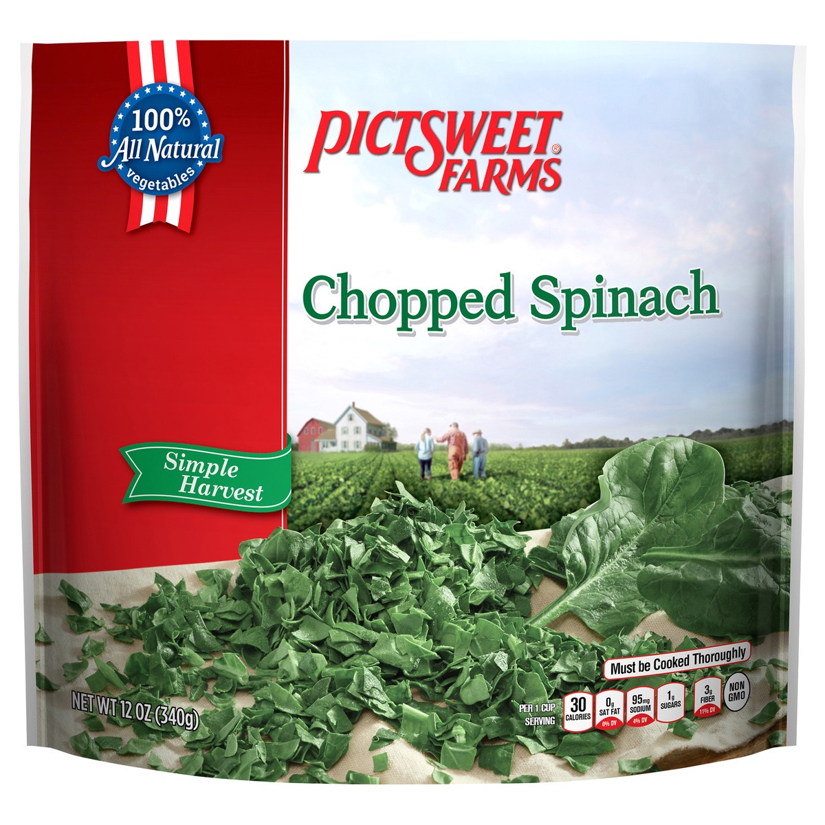 slide 1 of 3, Pictsweet Chopped Spinach, 12 oz