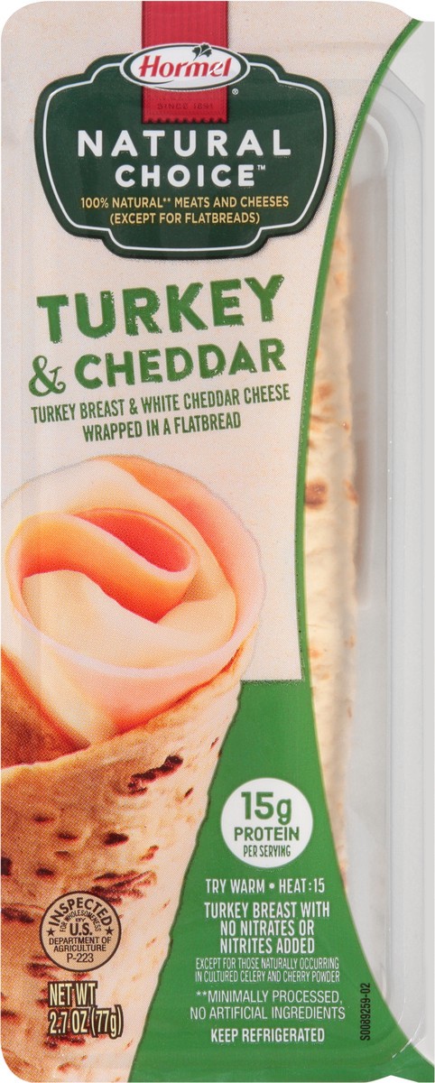 slide 4 of 7, Hormel Natural Choice Turkey & Cheddar Wrapped in a Flatbread 2.7 oz. Pack, 2.7 oz