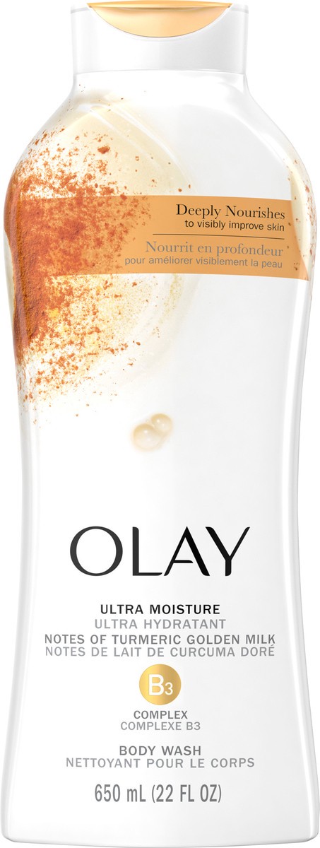 slide 2 of 3, Olay Ultra Moisture Body Wash with Notes of Turmeric Golden Milk, 22 fl oz, 22 fl oz