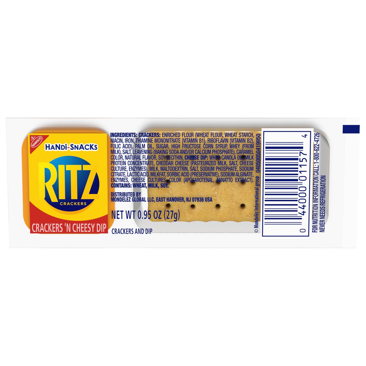 slide 1 of 4, Handi-Snacks RITZ Crackers and Cheese Dip Snack Pack, .95 oz , 0.06 lb