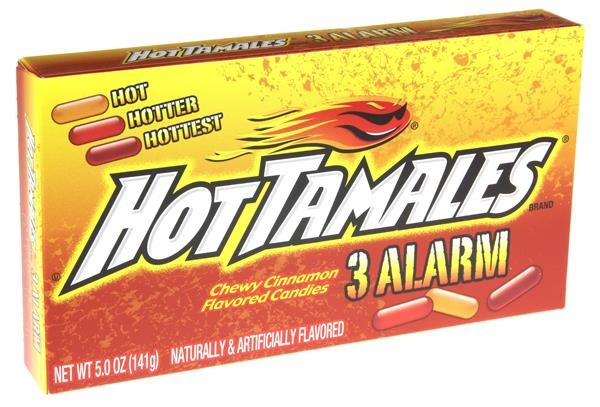 slide 1 of 1, Hot Tamales 3 Alarm Chewy Cinnamon Flavored Candies, 5 oz