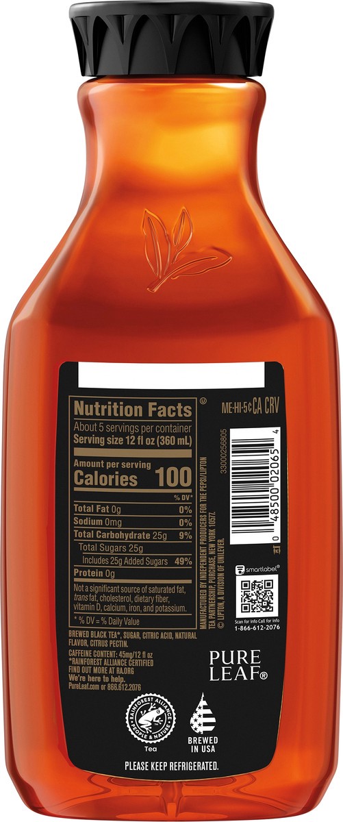 slide 2 of 3, Pure Leaf Brewed Tea, Real, Lemon, 59 fl oz