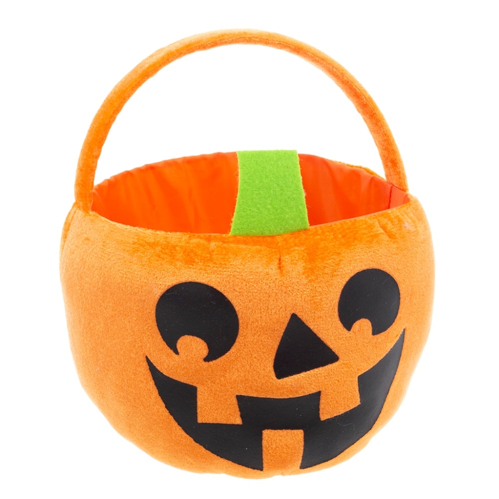 slide 1 of 1, Holiday Home Fabric Pumpkin Treat Bucket - Orange, 9 in