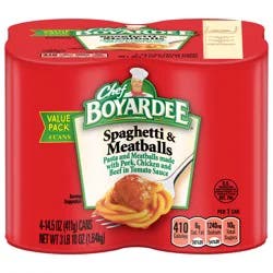 Chef Boyardee Spaghetti & Meatballs Value Pack 4 - 14.5 oz Cans